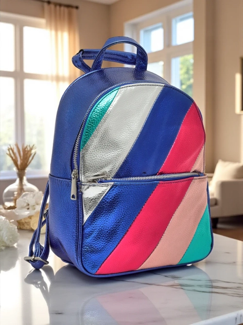 Royalfashion Жіночий рюкзак з екологічної шкіри з металевими смужками Metallic Stripes
