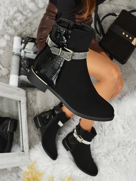 Vyšší dámské kotníkové boty z eko kůže Arasse