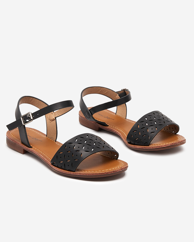 Černé dámské sandály s prolamováním Kofiil - Obuv