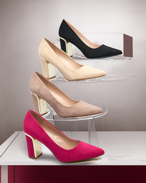 Royalfashion Бежеві жіночі туфлі-човники з еко замші Afrogosa