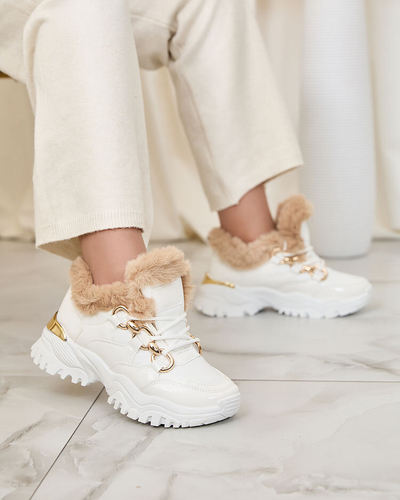 Royalfashion White Carucca zateplené dámské tenisky