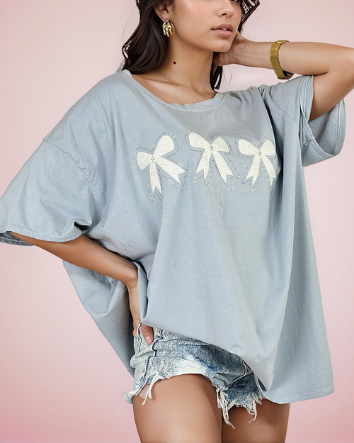 Royalfashion Жіноча футболка з нашивкою з бантом