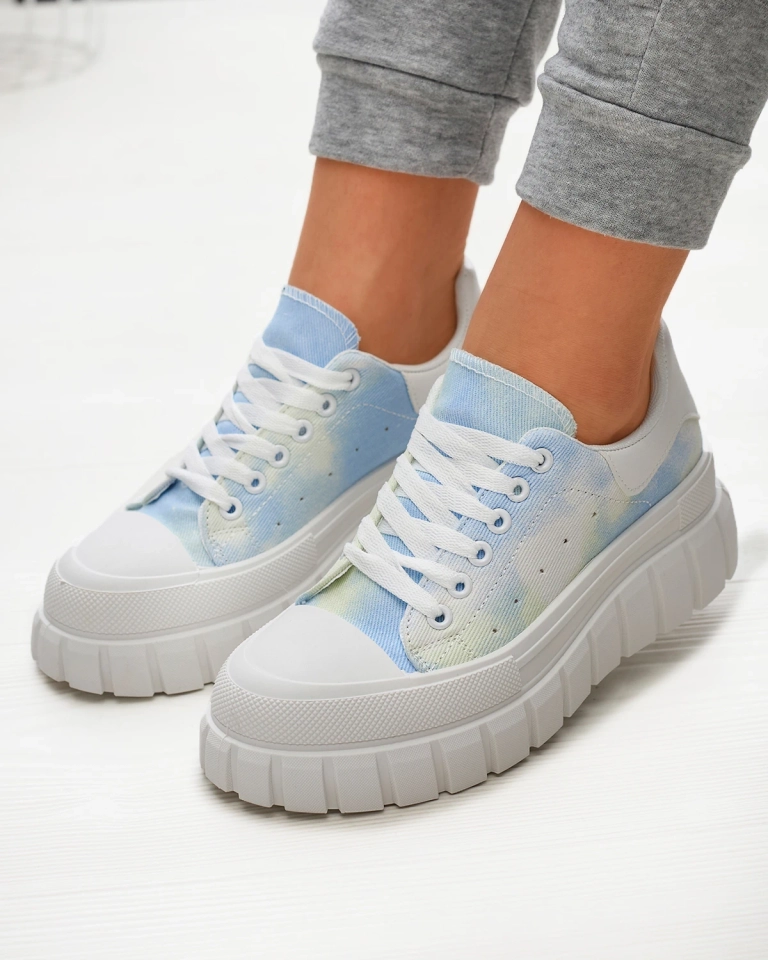 Modré dámské tenisky s potiskem Lonoll- Obuv