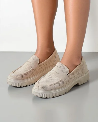 Royalfashion Dámské mokasíny z eco semiše Dunes