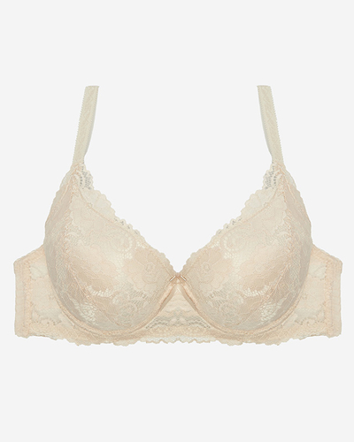 Béžová dámská krajková podprsenka- Spodní prádlo