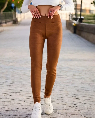 Royalfashion Dámské legíny a'la suede