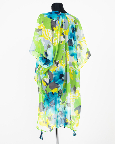 Vzorované dámské pareo v zelené barvě - Oblečení