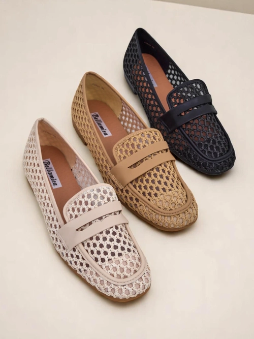 Бежеві мокасини Royalfashion Primavera Aelia з тканини з мигдалеподібним носком