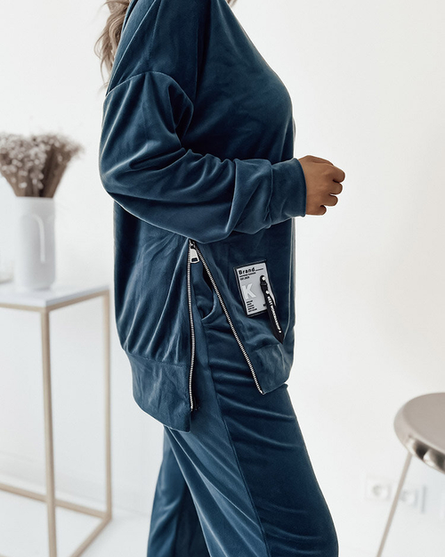 Жіночий велюровий спортивний комплект Royalfashion Turquoise