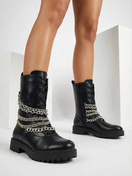 Royalfashion Dámské boty typu bagger v černé barvě Goserre