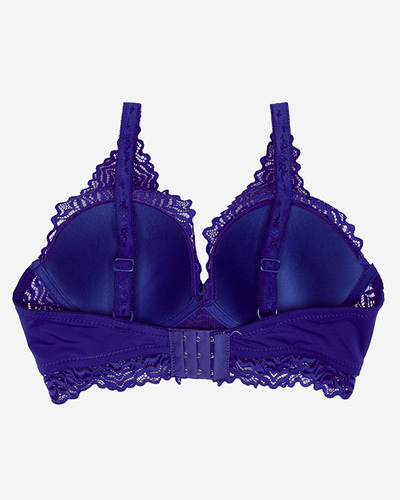 Кобальтовий чуттєвий мереживний бюстгальтер - Нижня білизна