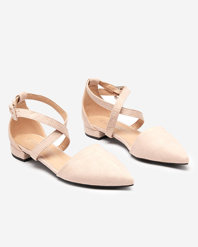 Туфлі жіночі на плоскому каблуці, бежеві Qiumi - Взуття