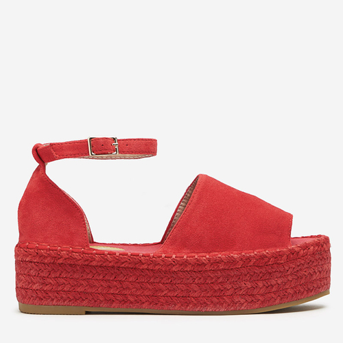 Червоні жіночі босоніжки на платформі Ponera