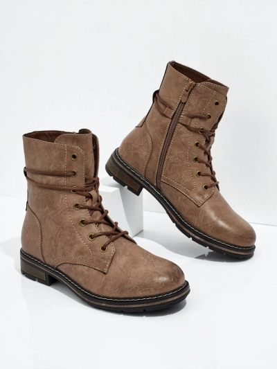 Eko kožené šněrovací dámské kotníkové boty Ravonna