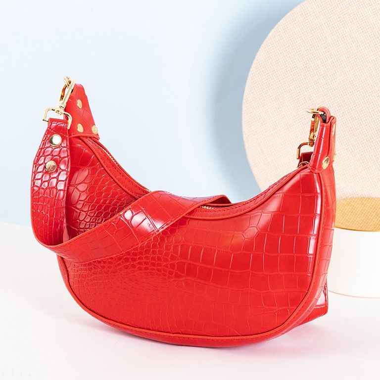 Červená kabelka přes rameno a'la bageta - Kabelky