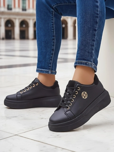 Dámské sneakersy Erato Nero na platformě z ekologické kůže 5cm