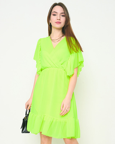 Dámské neonově žluté minišaty - Oblečení