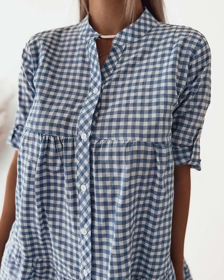 Royalfashion Dámské kostkované mini šaty