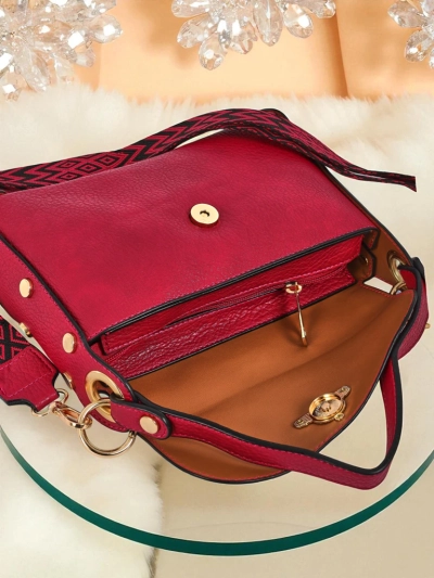 Dámská kabelka fuchsiová Minerva ekologická kůže na rameno a crossbody