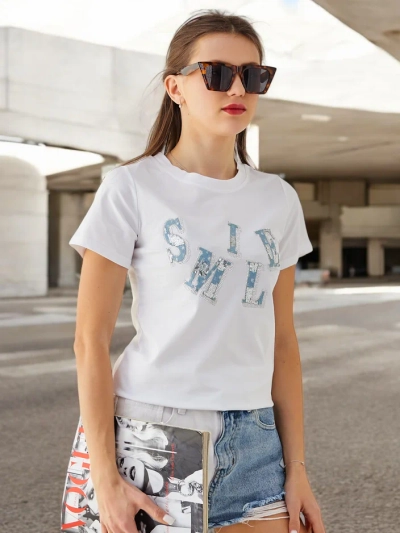 Royalfashion Жіноча бавляна блузка з написом