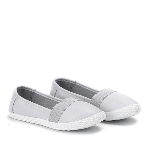 Srebrne dziewczęce slip - on Aurelina - Obuwie