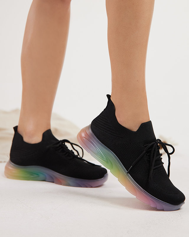 Černé dámské sportovní boty s barevnou podrážkou Afin- Obuv