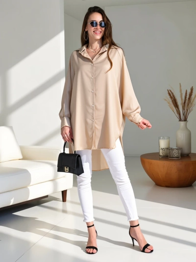 Royalfashion Dlouhá oversized košile pro ženy