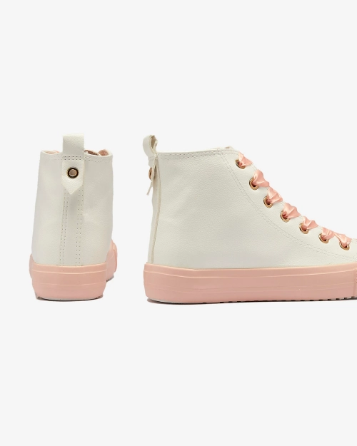 Біло-рожеві жіночі спортивні кросівки Macako- Взуття