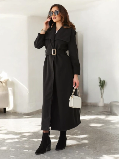 Royalfashion Жіночий максі-пальто з поясом