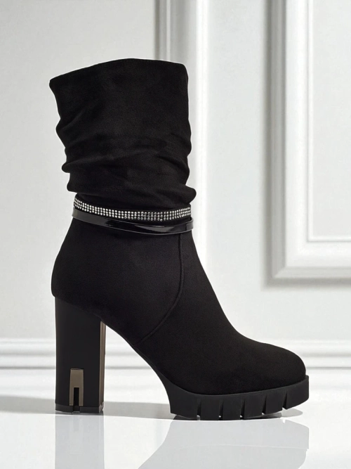 Ботильйони жіночі еко замшеві на підборах-стовпчику BrambleDusk