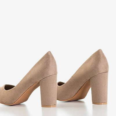 Béžová čerpadla na sloupu Amelle - Obuv