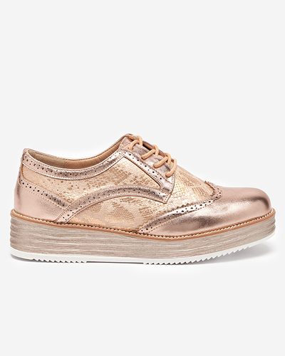 VÝSTUP Růžové a zlaté dámské boty s vsadkami z hadí kůže Fin - Footwear
