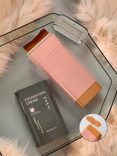 TVLV Matující make-up v tyčince s vestavěným štětcem Warm Beige