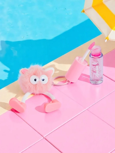 Блиск для губ для дітей з пухнастим монстриком Світло-рожевий