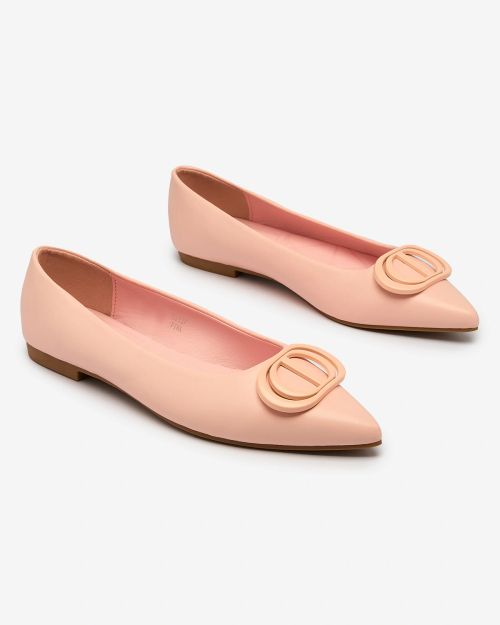 Royalfashion Яскраво-рожеві жіночі гостроносі балетки з прикрасою на носі Manixy