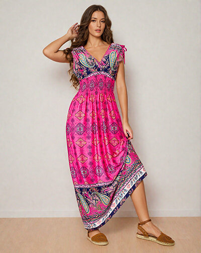 Royalfashion Dámské midi šaty s potiskem