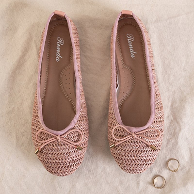 Рожеві жіночі плетені балетки Wewo