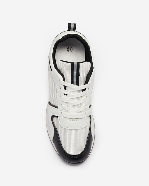 Білі жіночі кросівки з чорними вставками Ruby