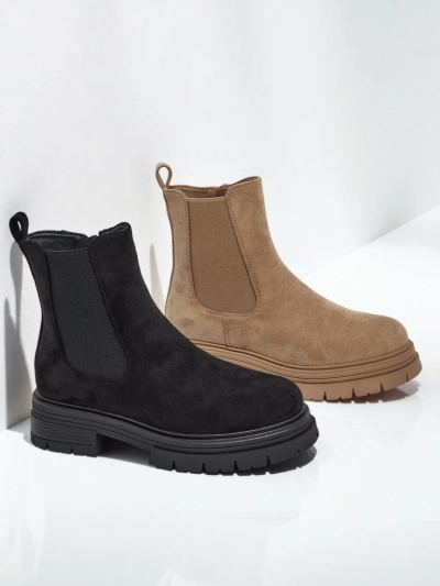 Dámské kotníkové boty a'la Chelsea boots z eko-semiše Lunvor