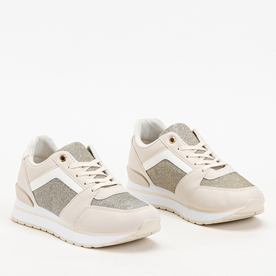 OUTLET Бежеві жіночі спортивні кросівки з блиском Berilan - Взуття