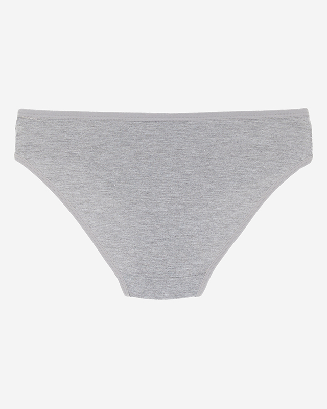 Šedé bavlněné dámské kalhotky. Spodní prádlo