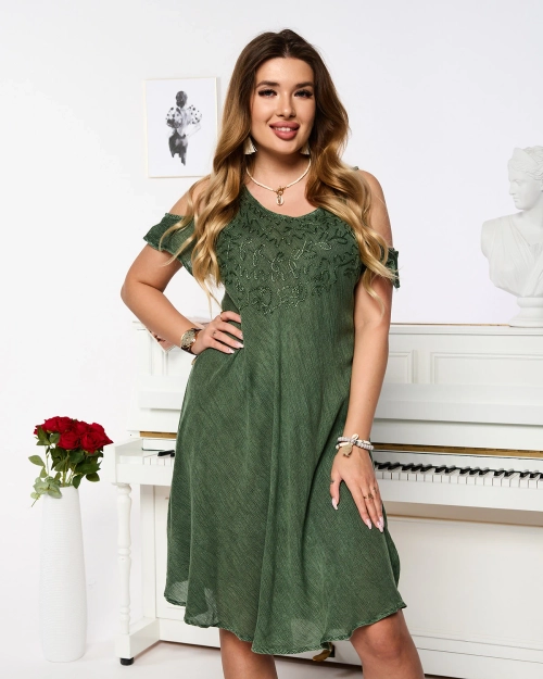 Жіноча пляжна сукня з запахом Royalfashion Зелена