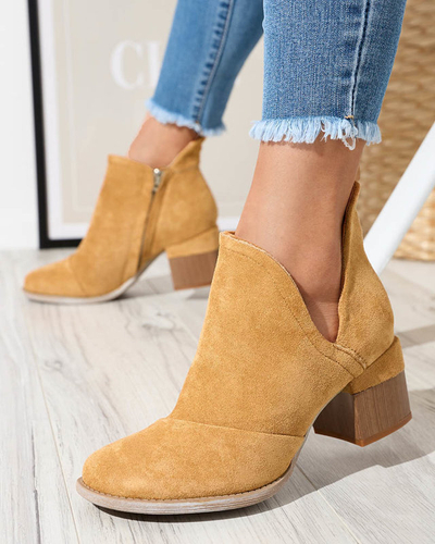 Dámské zateplené kozačky Camel na sloupku Karela - Obuv