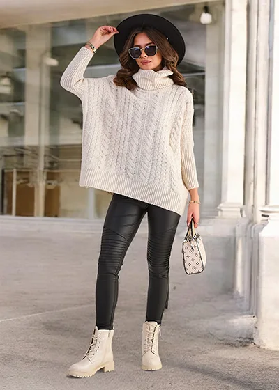 Royalfashion Dámský svetr s rolákem