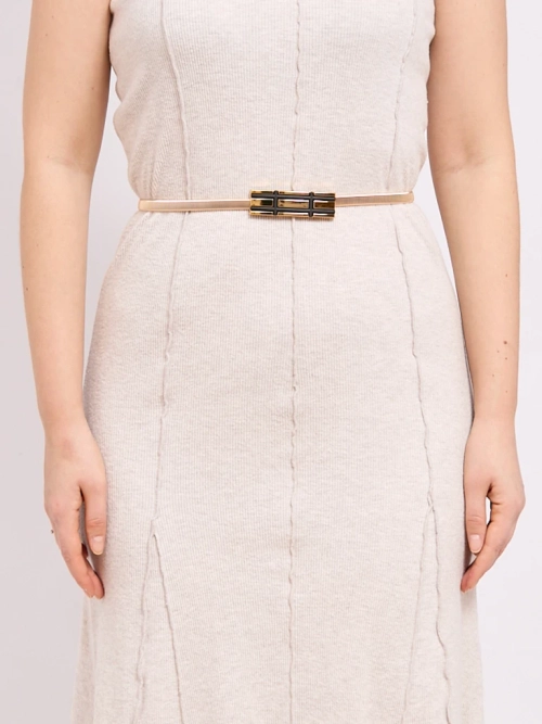 Aurelia Belt – Золотий жіночий металевий пасок з геометричною пряжкою Latina