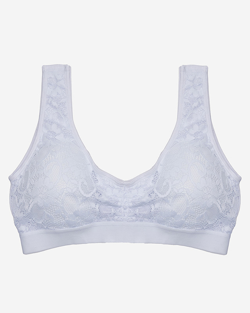 Білий жіночий спортивний бюстгальтер з мереживом - Нижня білизна