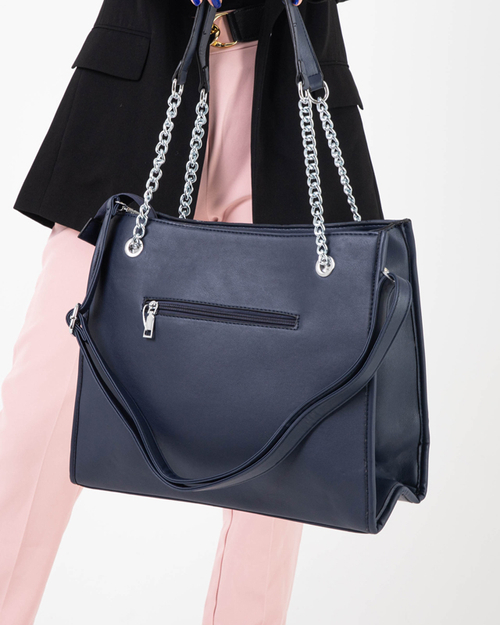 Темно-синя елегантна жіноча сумочка з ручками на ланцюжках - Аксесуари