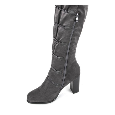 Šedé boty na vysokém sloupku Lovana - Obuv