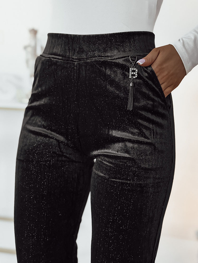 Royalfashion Tmavě hnědé manšestrové kalhoty pro ženy