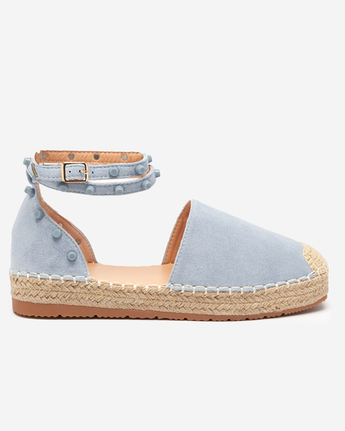 Світло-блакитні жіночі еспадрільі зі стразами Lonesi - Взуття